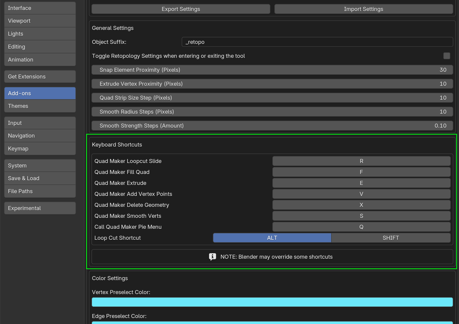 Keymap
