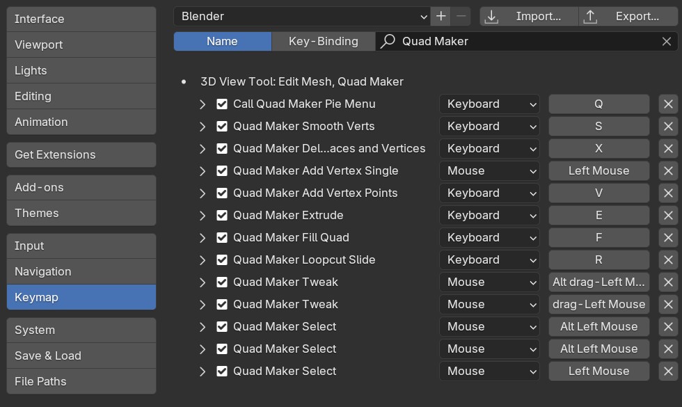 Keymap